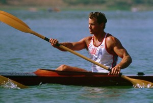 man paddling